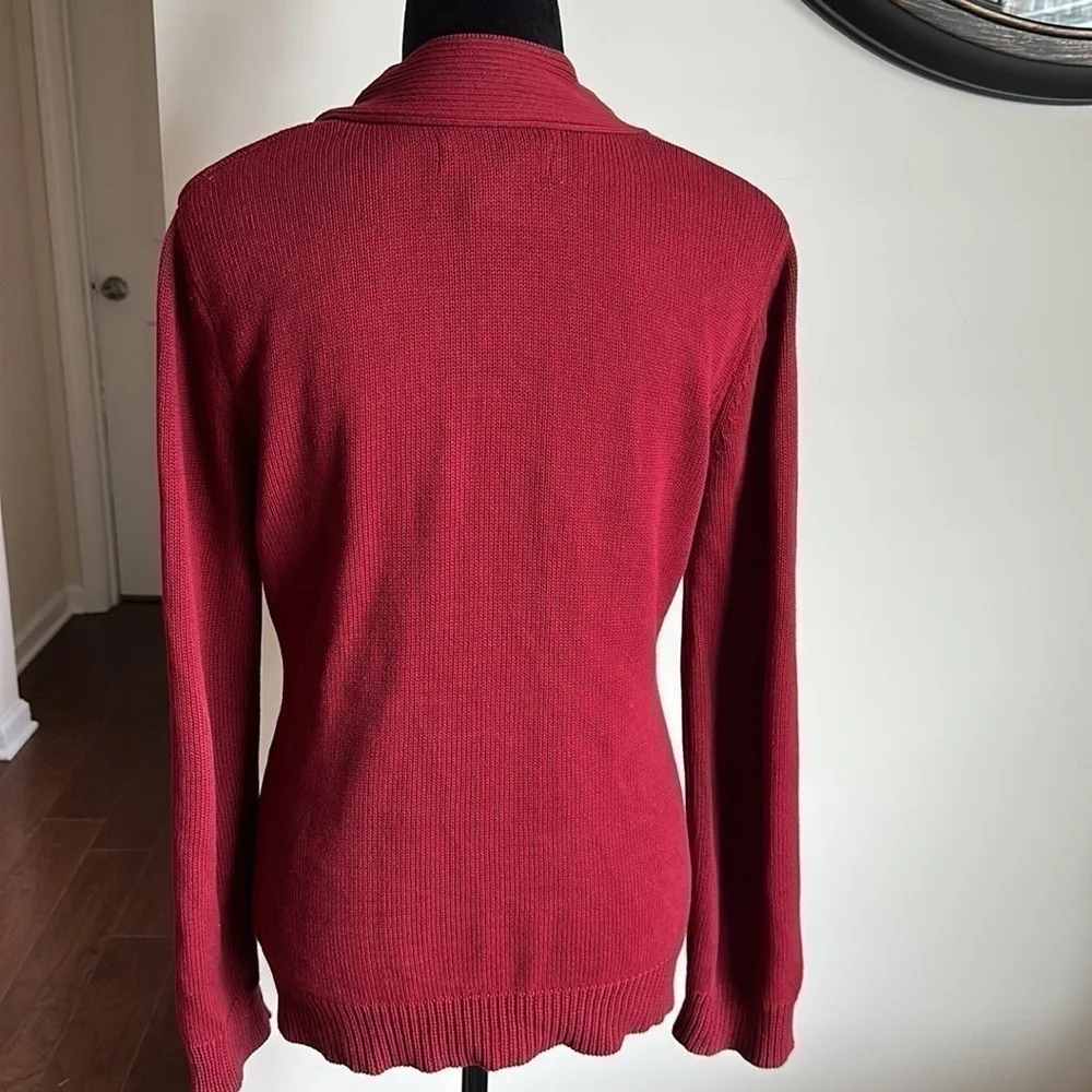 GEOFFREY Beene Sport Maroon Burgundy V-neck Sweater